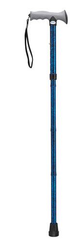 Folding Cane Alum w/Gel Grip Blue Crackle - Precision Lab Works
