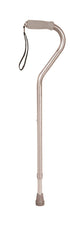 Offset Cane Deluxe Adjustable W/Wrist Strap-Black Silver Bronze