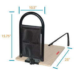 BedCane Bed Rail with Organizer - Adjustable Support Handle for Safe Bed Entry & Exit