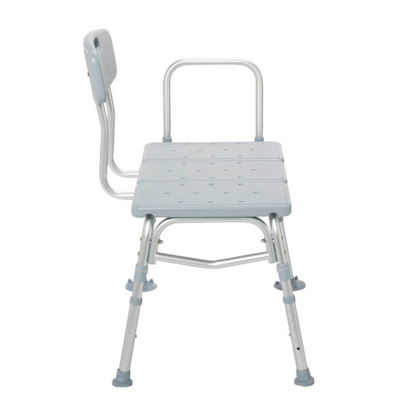 Drive Plastic Tub Transfer Bench with Adjustable Backrest-Gray 3-Section - Precision Lab Works