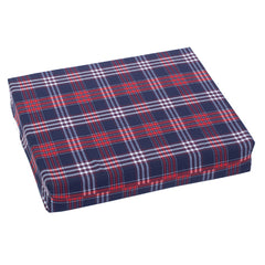 Hermell Wheelchair Cushion, 4 Inch Foam, Red Plaid, Removable Washable Cover, 18 x 16 x 4 Inch