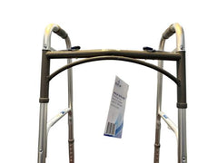 WALK WITH ME Folding Aluminum 2 Button Walker w/5"Wheels Cs4 - Precision Lab Works