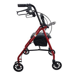 Blue Jay Roll With Me Aluminum Rollator, 6 Inch Wheels, Red