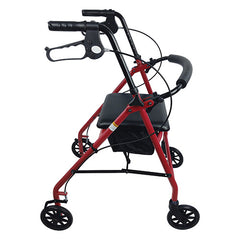 Blue Jay Roll With Me Aluminum Rollator, 6 Inch Wheels, Red