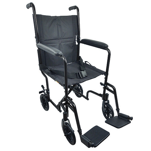 ROLL WITH ME 19" Aluminum Transport Wheelchair