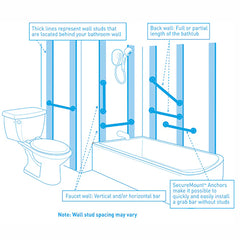 Moen Kingsley Brushed Nickel Grab Bar 1.25" x 12"