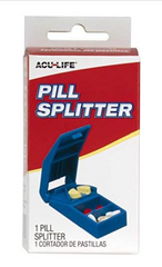 ACU-LIFE Pill Splitter, Stainless Steel Blade, Built-In Storage