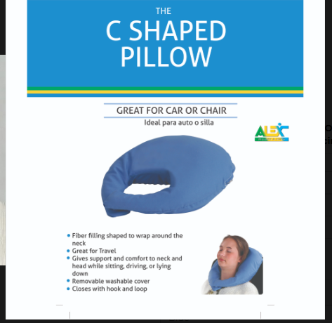 C Shaped Neck Pillow Blue by Alex Orthopedic