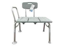 Bathroom Transfer Bench w/ Back 400lb Capacity Adjustable Tool-Free CS/2 - Precision Lab Works