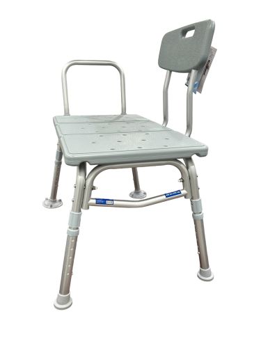 Bathroom Transfer Bench w/ Back 400lb Capacity Adjustable Tool-Free CS/2 - Precision Lab Works