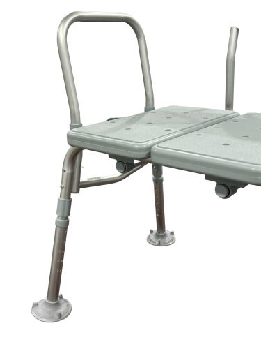 Bathroom Transfer Bench w/ Back 400lb Capacity Adjustable Tool-Free CS/2 - Precision Lab Works