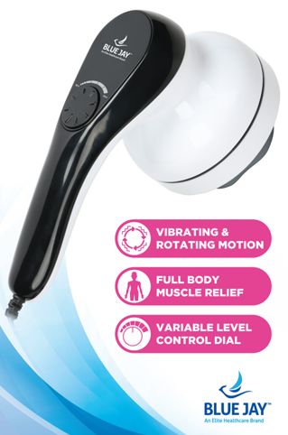 Complete Relief Handheld Corded Massager Shiatsu Deep Tissue 4 Heads - Precision Lab Works