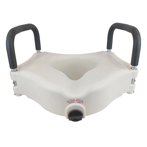 Bathroom Perfect 5" Raised Toilet Seat w/Lock& Arms, Cs/2 - Precision Lab Works
