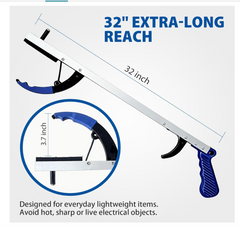 Blue Jay Reacher Grabber, 32 Inch, Magnetic Tip, Lightweight, Pack of 2