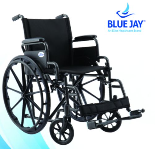 Make Me Mobile 18" K1 Steel Wheelchair Flip‑Back Arms Swing‑Away Footrests 250 lb - Precision Lab Works