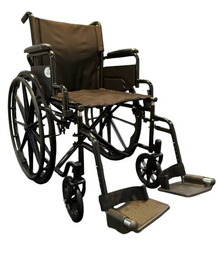 Make Me Mobile 18" K1 Steel Wheelchair Flip‑Back Arms Swing‑Away Footrests 250 lb - Precision Lab Works