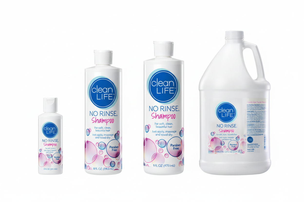 Clean Life No-Rinse Shampoo all sizes