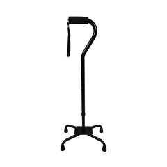 Heavy Duty Quad Walking Cane, Large Base, Adjustable 30–39", 300 lb, Black - Precision Lab Works