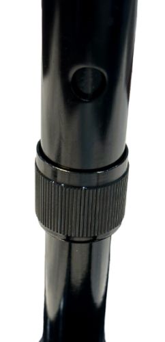 Heavy Duty Quad Walking Cane, Large Base, Adjustable 30–39", 300 lb, Black - Precision Lab Works