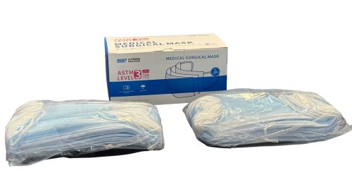 Disposable Face Mask Bx/50 w/EarLoops 3-Ply Level 3  Blue - Precision Lab Works