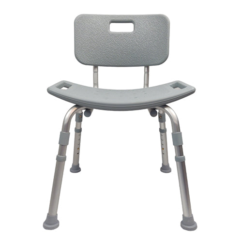 Bathroom Shower Chair with back Grey Lightweight - Precision Lab Works