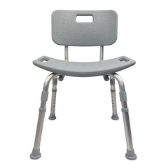 Bathroom Shower Chair with back Grey Lightweight - Precision Lab Works