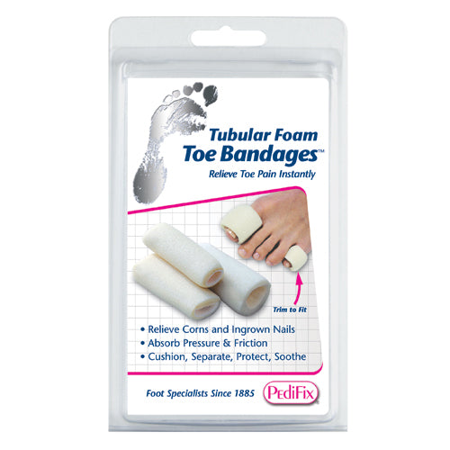 Tubular-Foam Toe Bandage  SM (2 packs of 3) - Precision Lab Works