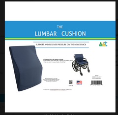 Alex Orthopedic Wheelchair Lumbar Cushion – 16"x16"x3.75" | Contoured Foam with Adjustable Straps