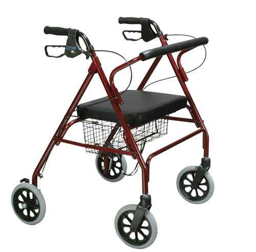 Oversize Bariatric Rollator With Loop Brakes, Basket Steel