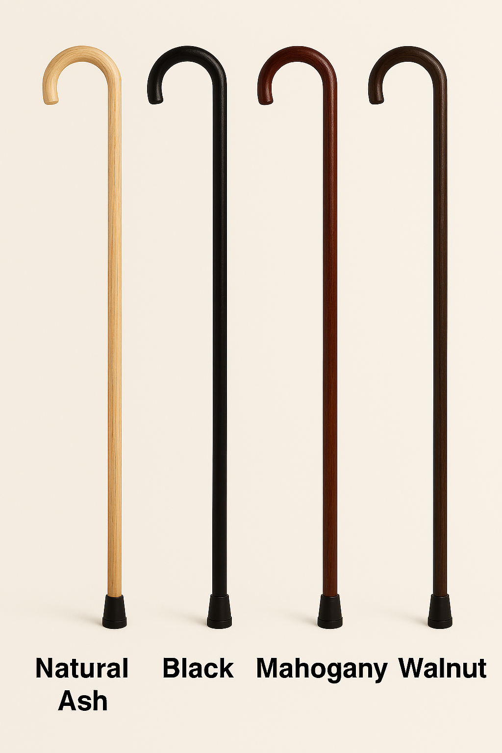 Round Handle Classic Hardwood Walking Cane 36" - Precision Lab Works