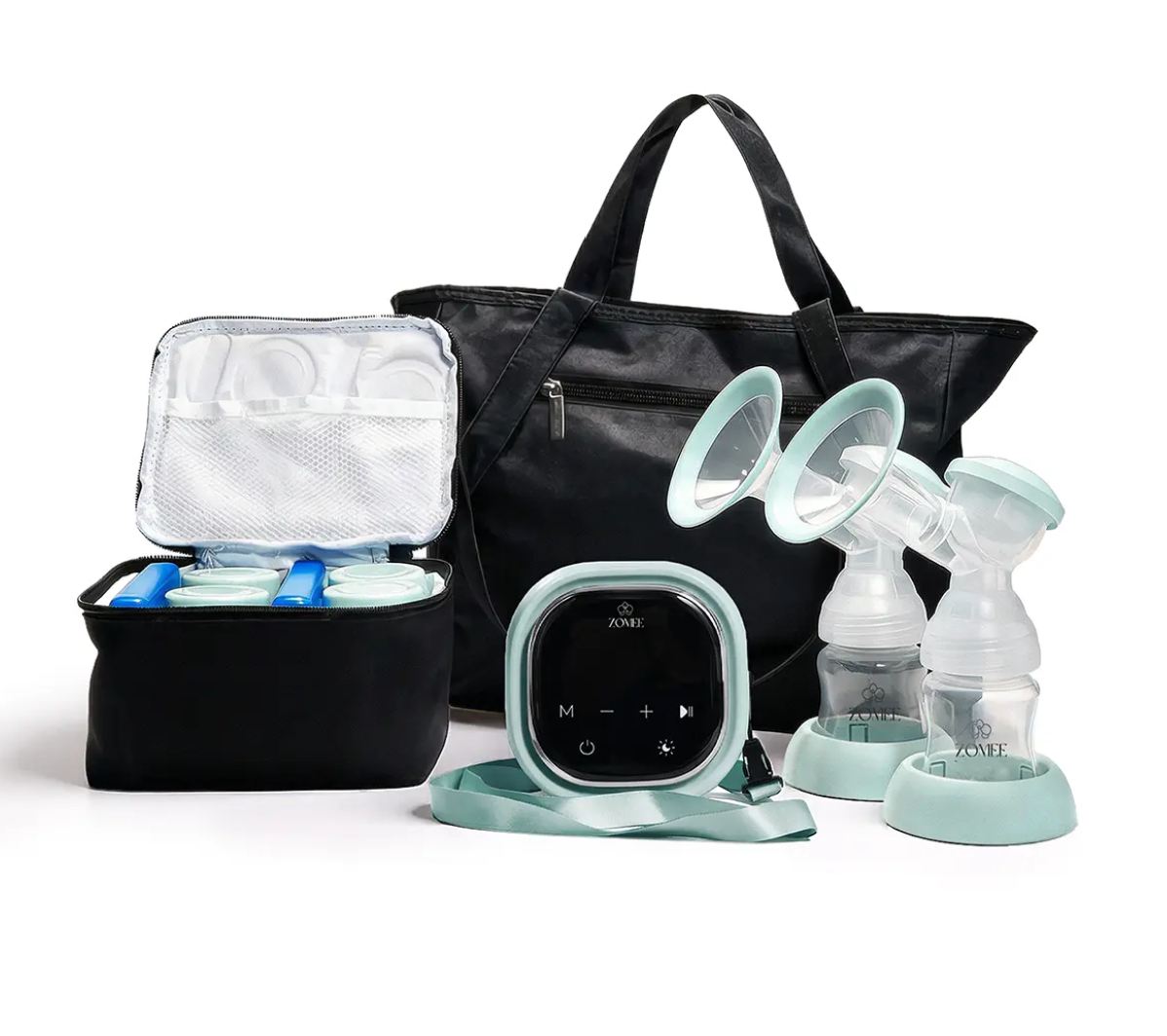 Zomee Z2 Double Electric Breast Pump Bundle, Tote, Cooler 