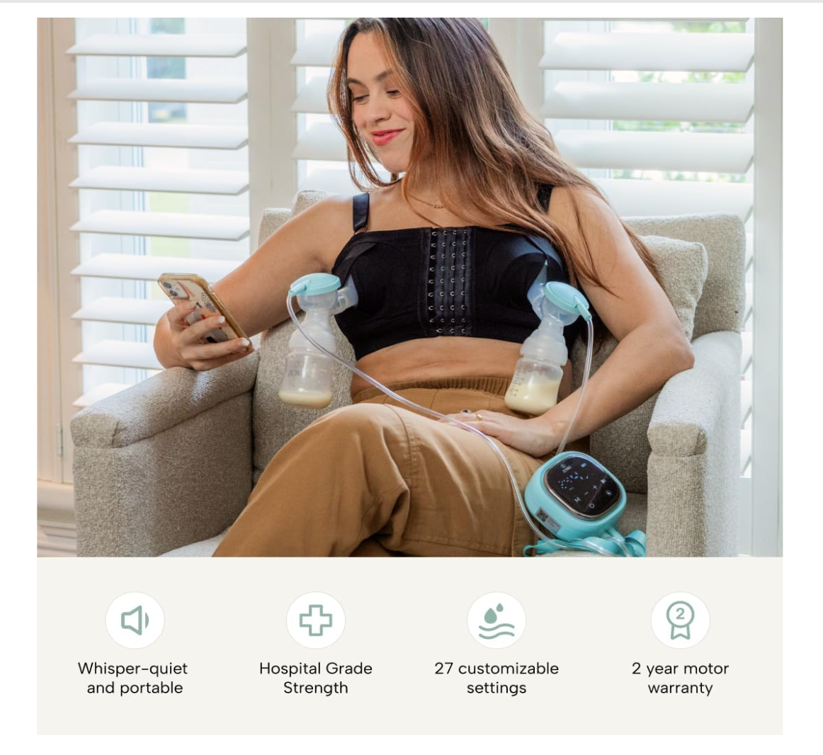 Zomee Z2 Double Electric Breast Pump Bundle, Tote, Cooler 