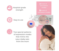 Unimom Minuet LCD Portable Double Electric Breast Pump, Rechargeable