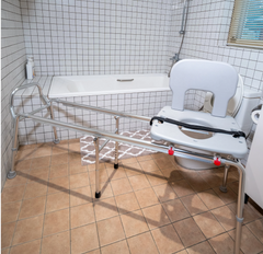 Toilet-to-Tub Sliding Transfer Bench, XX Long, Adjustable, Safety Straps, 350 lb