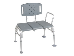 Drive Medical Transfer Bench, 500 lb, Tool-Free, Adjustable Height and Back 