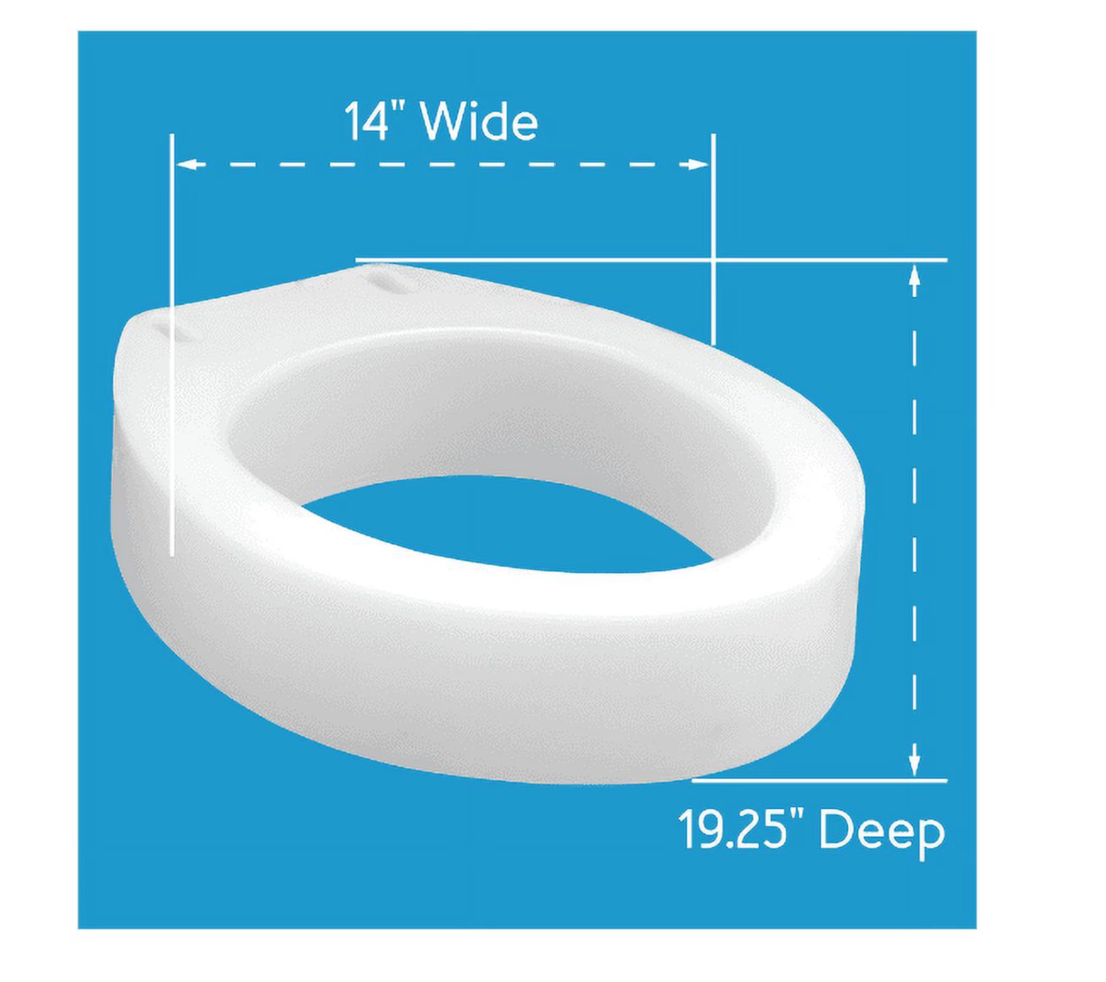 Carex Raised Toilet Seat, Elongated, 3.5 Inch Lift, 300 lb 