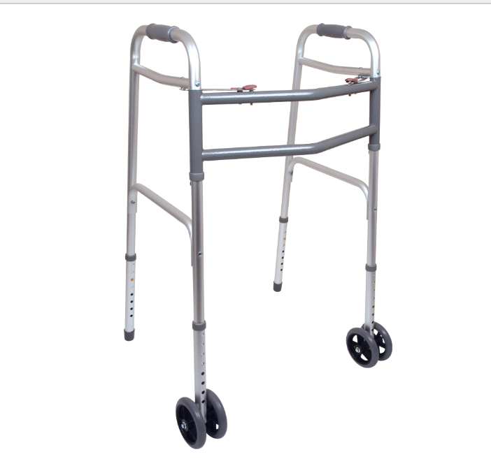 ProBasics Bariatric 2-Button Folding Walker with 5 Inch Wheels 500 lb Case of 2