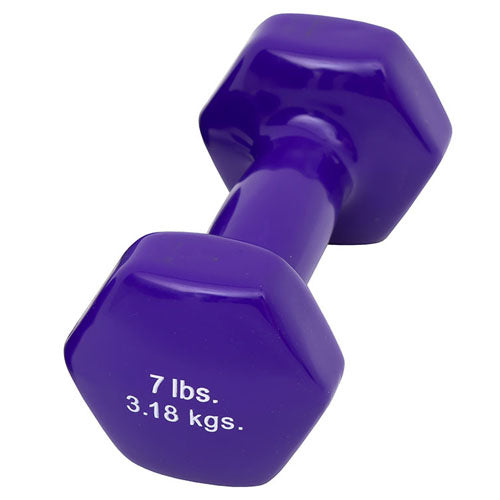 Dumbell Weight Color Vinyl Coated 7 Lb