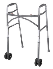 Bariatric Adult Folding Walker w/Wheels  Double Button - Precision Lab Works