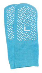Slipper Socks; Large Sky Blue Pair  Men's 7-9   Wms 8-10