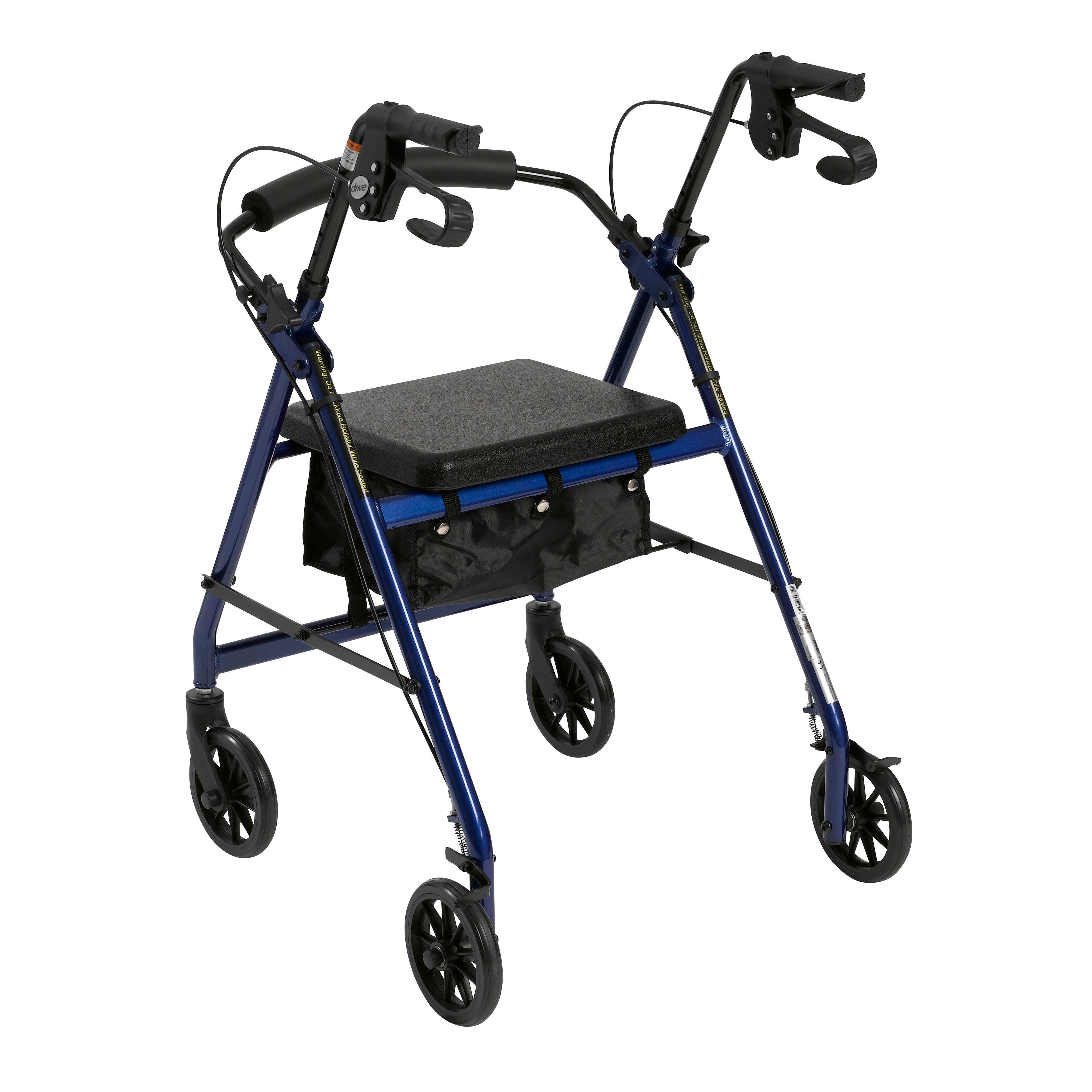 Rollator 4-Wheel with Pouch & Padded Seat Blue - Drive - Precision Lab Works