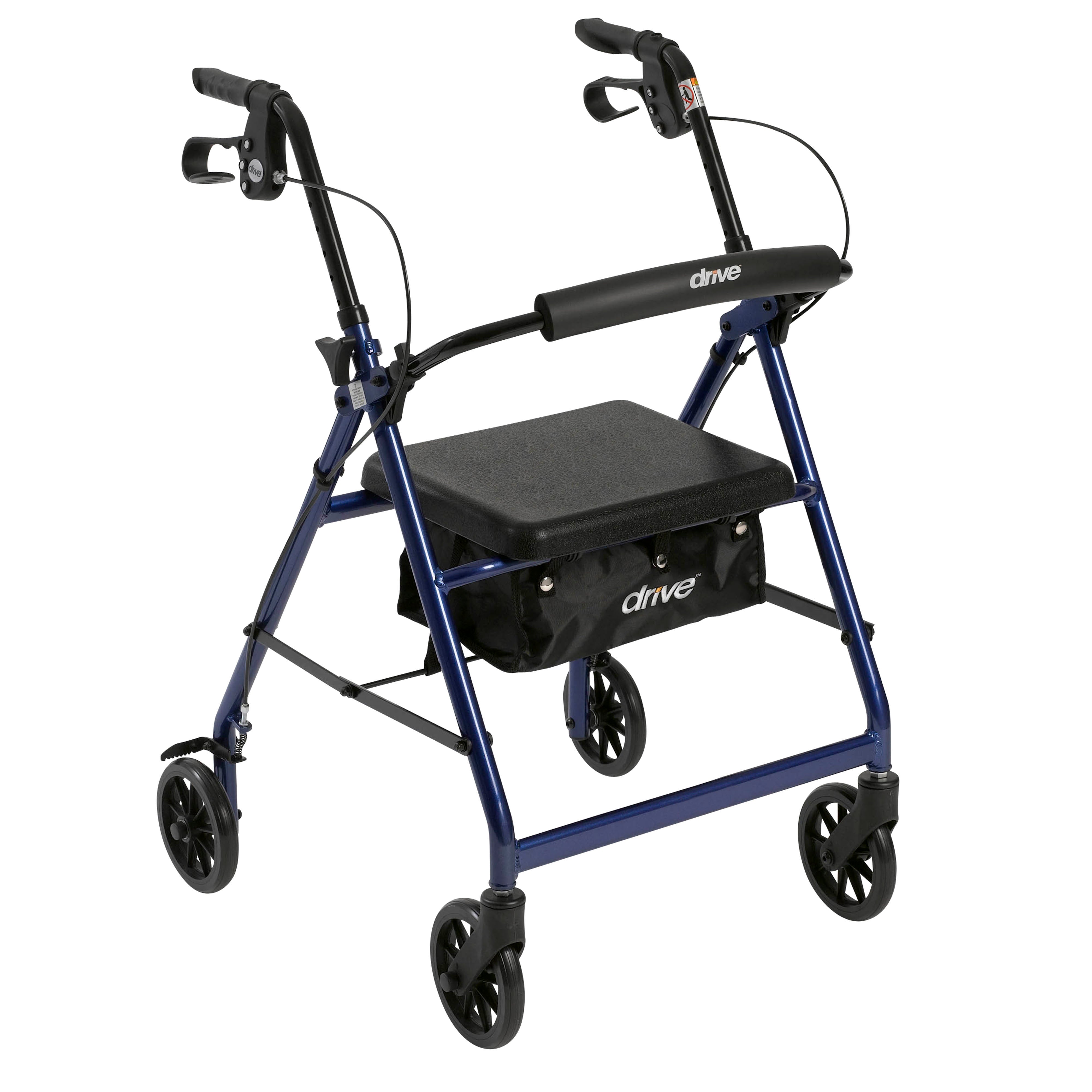 Rollator 4-Wheel with Pouch & Padded Seat Blue - Drive - Precision Lab Works