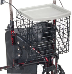 Rollator 3-Wheeled w/Pouch & Basket Loop Brake -Flame Red - Precision Lab Works