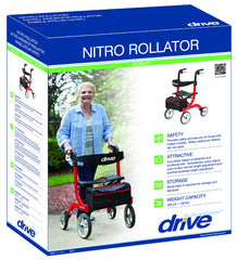 Nitro Rollator, Red with 10" Casters - Precision Lab Works