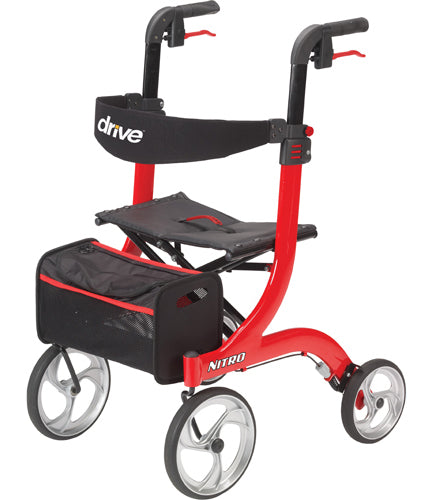 Nitro Rollator, Red with 10" Casters - Precision Lab Works