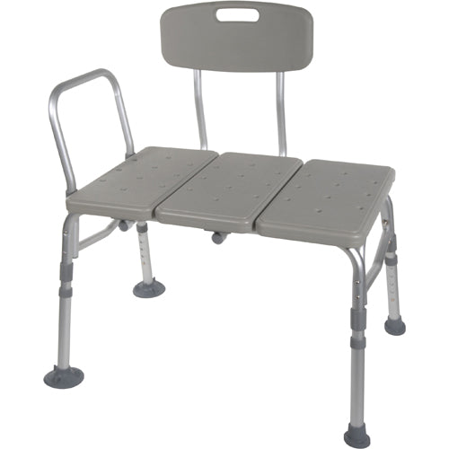 Transfer Bench Plastic (Drive) 3-Section and Backrest-Gray - Precision Lab Works