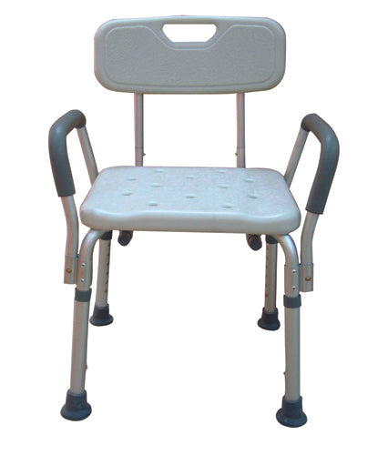 Bath Bench Adj Ht. w/Back-KD w/Remov Padded Arms (Drive) - Precision Lab Works
