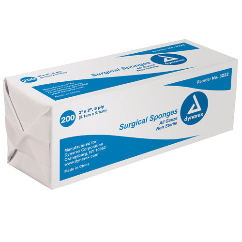 Gauze Sponges Bulk Non-Sterile 4  X 4 -8ply  Bag/200 - Precision Lab Works