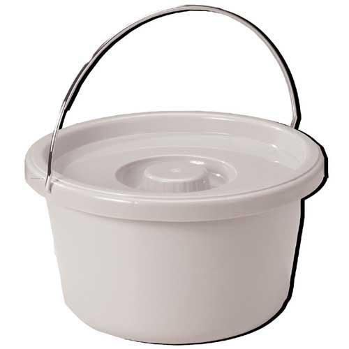 Commode Pail With Lid 7.5 Quart Gray | Precision Lab Works