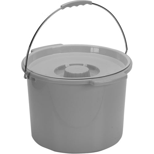 Commode Pail With Lid 12 Quart  Gray - Precision Lab Works